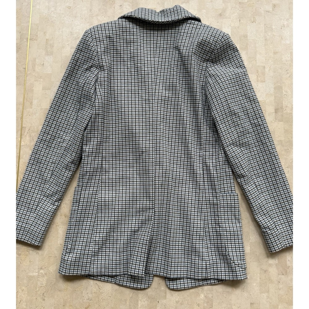 A New Day Oversized Plaid One Button Blazer Size XS Pocket‎ Blue Gray Academia - Picture 5 of 5